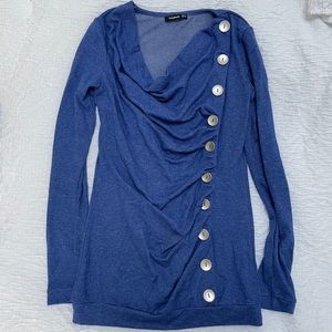 Cowl Neck Button Blouse